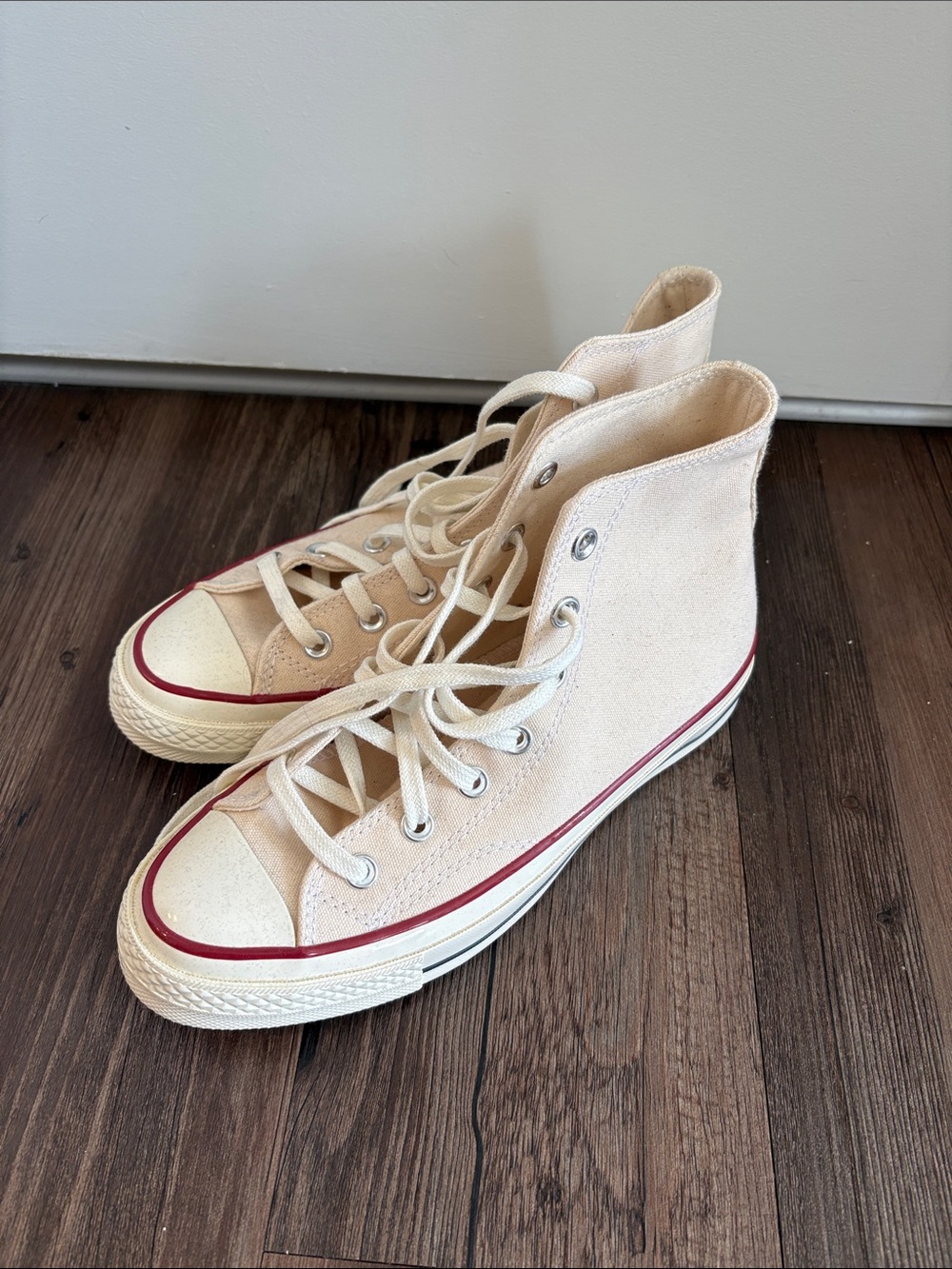 Converse Chuck 70 Canvas High Tops in Parchment, Garnet, & Egret